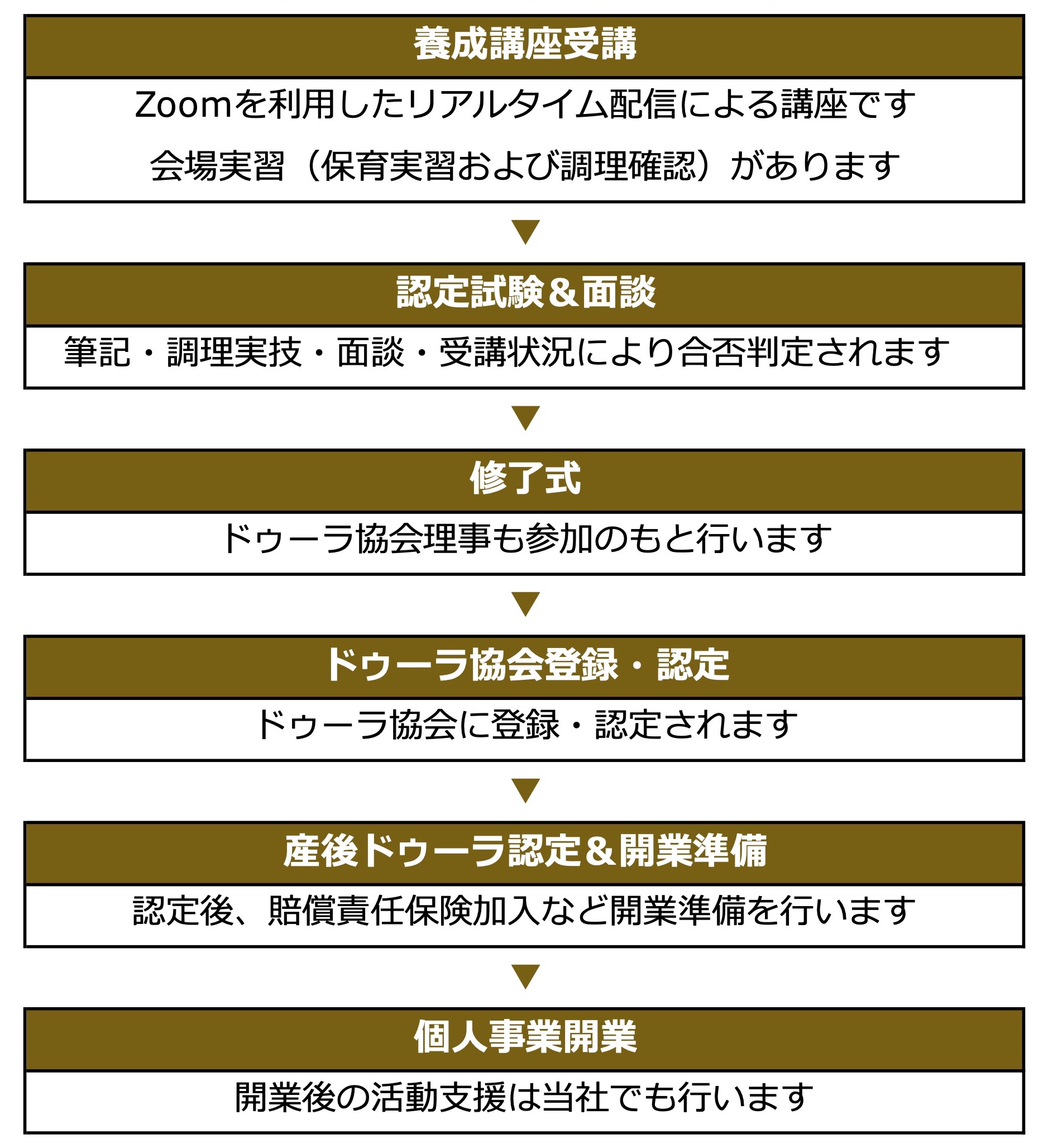 受講から認定・開業までの流れ